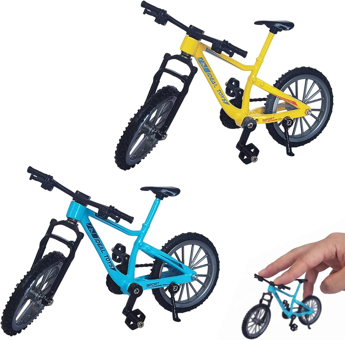 Vinger-BMX-fietsjes set van 2 - miniatuur legering mountainbikes - leuk decoratief cadeau voor kinderen en volwassenen - ShopVlot