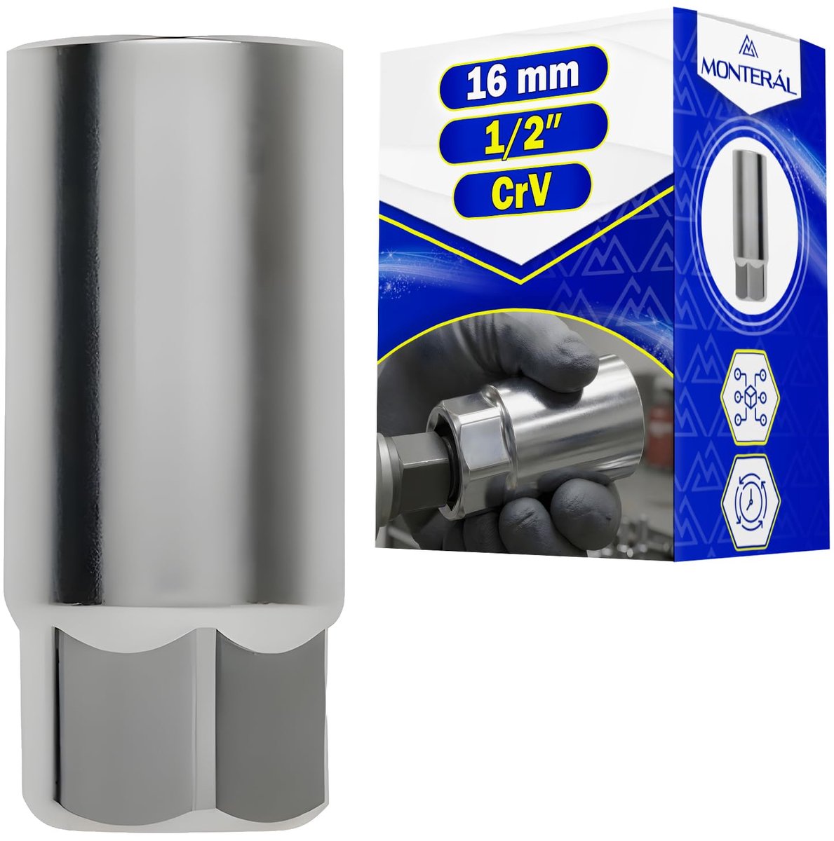 Bougie Steeksleutel 16mm - Hexagonaal Profiel - Inclusief Rubber Afdichting - Makkelijk Bougies Verwijderen - ShopVlot