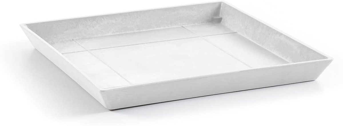 Vierkante schaal 14" x 14" - puur wit - handgemaakt - perfect voor planten - ShopVlot