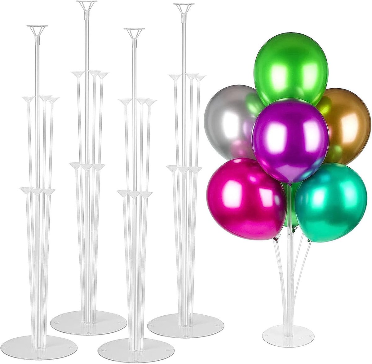 Ballonstandaard set - 4 sets tafel ballonhouders - voor feesten - eenvoudig te gebruiken - ShopVlot