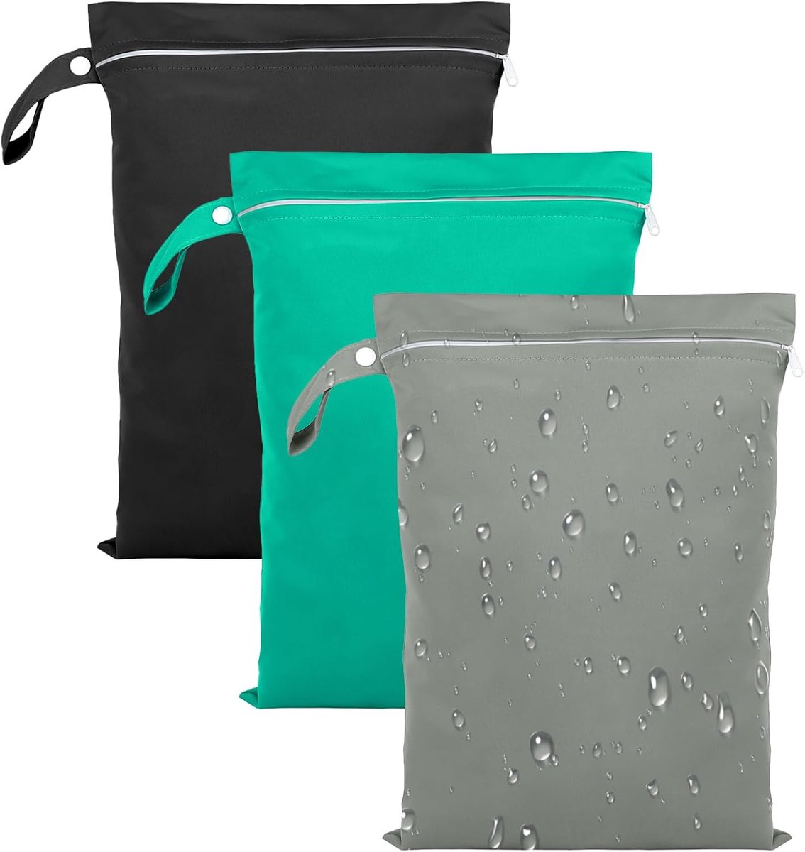 Wetbags set 3 stuks 40x30 cm - waterdichte tas met rits - herbruikbaar - ideaal voor zwemkleding - ShopVlot