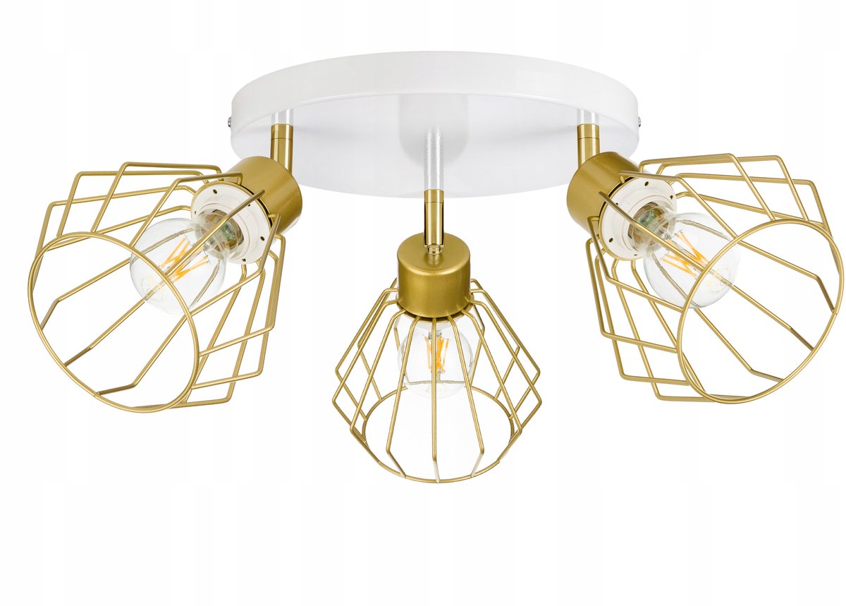 Merkloze Gouden Plafondlamp met Verstelbare Armen, Loft Stijl