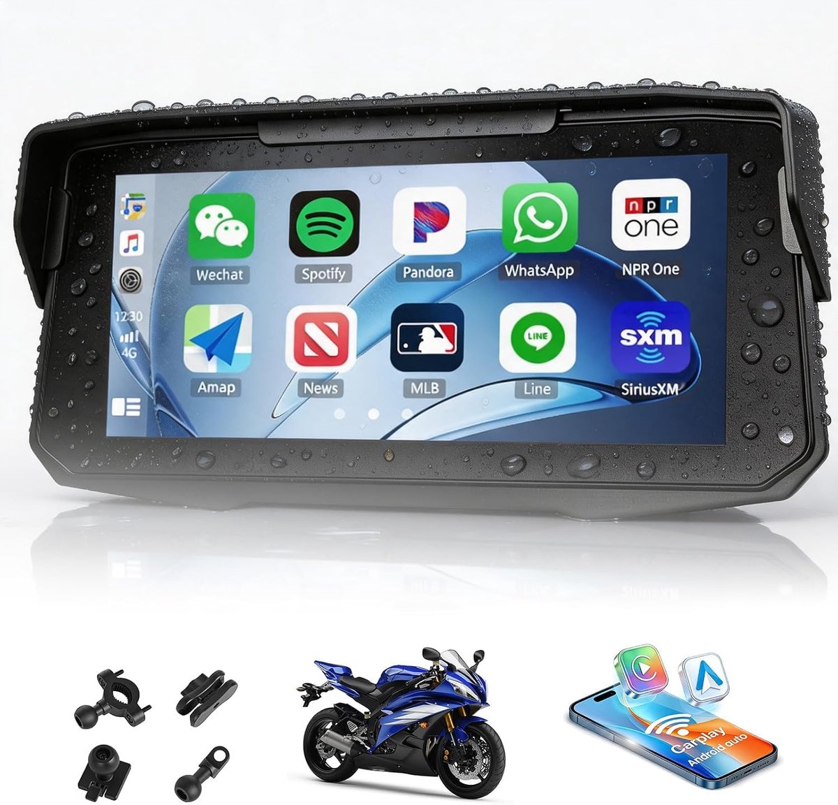 [2025] CMAECHO Wireless Carplay Motorcycle with Android Car, 5 Inch HD Touch Screen IPX8 Waterproof Motorcycles with - ShopVlot