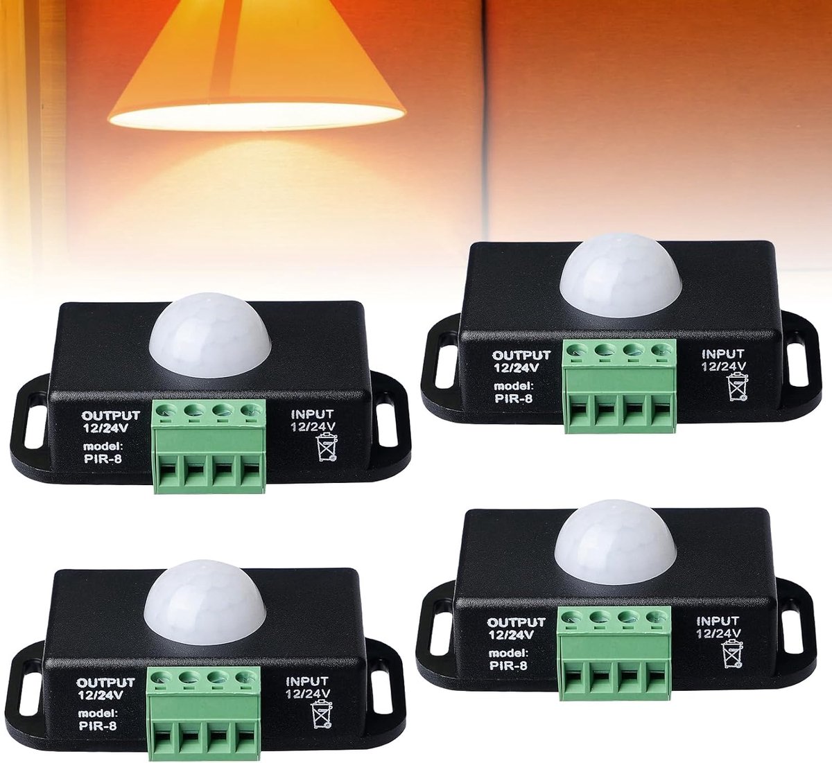 4 Pieces Motion Sensor Switch, DC 12V 6A Motion Sensor, Infrared Motion Meter, PIR Sensor, Motion Sensor, Switch - ShopVlot