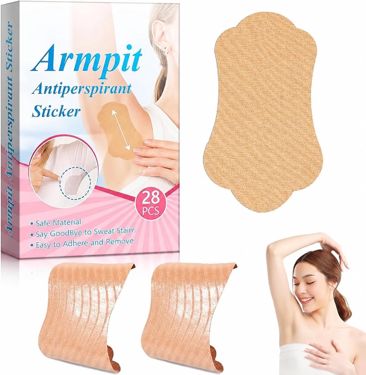 Okselpads 28 stuks – Onzichtbaar, zelfklevend & ademend katoen – Sterke zweet- én geurbeheersing voor dames én heren - ShopVlot