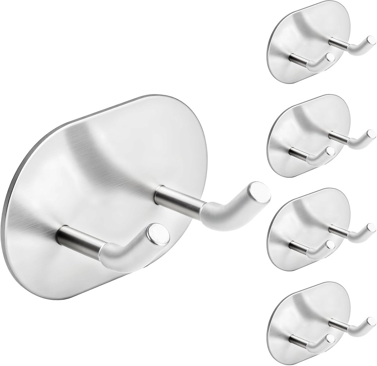Self Adhesive Hooks Stainless Steel Hook Door Hooks Hanging up to 6kg Stick to Walls, Doors, Cabinets, Bathrooms - ShopVlot