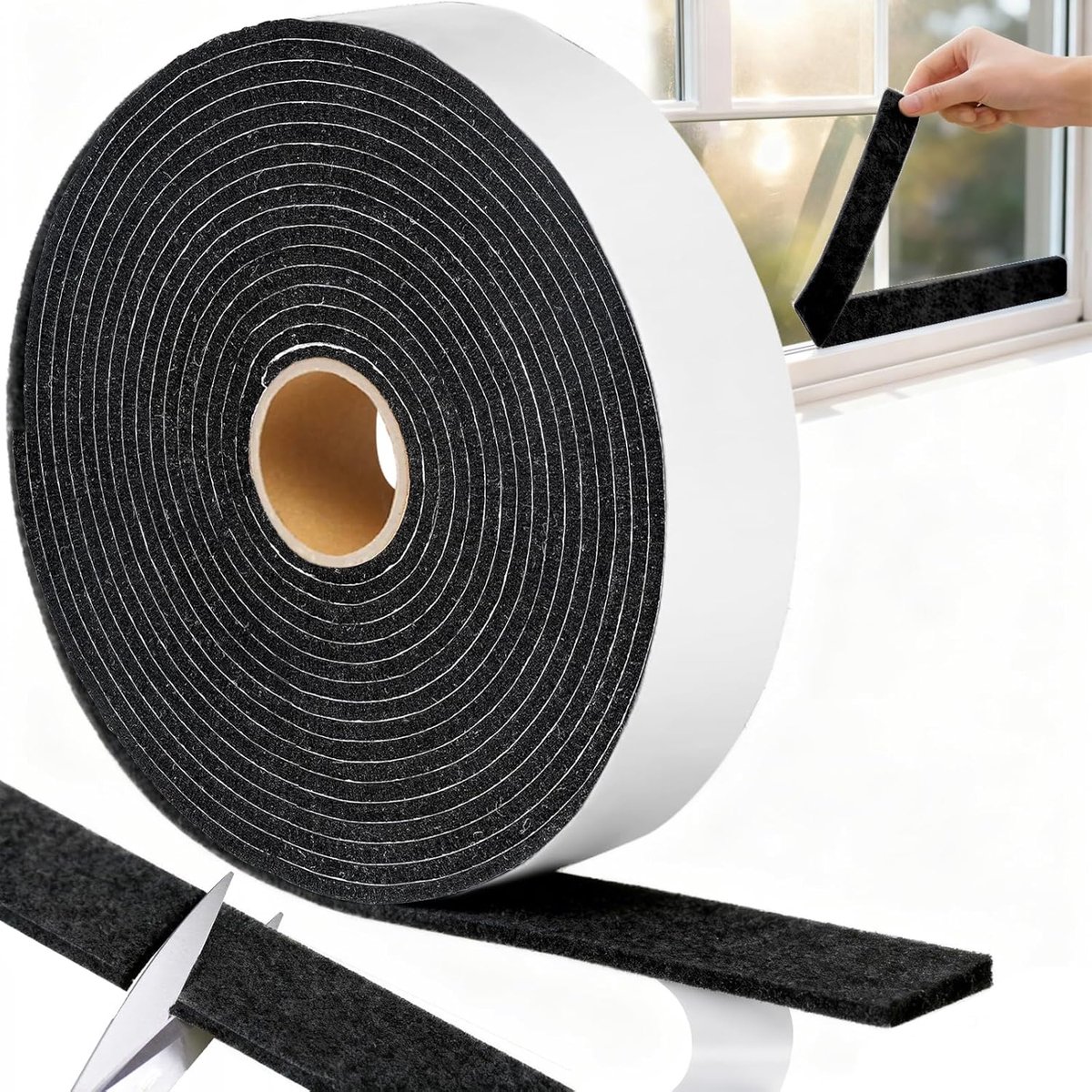 Felt Self-Adhesive 12 m x 3 cm x 0.5 cm Black Felt Strips Self-Adhesive Felt Glides Self-Adhesive Furniture Felt - ShopVlot