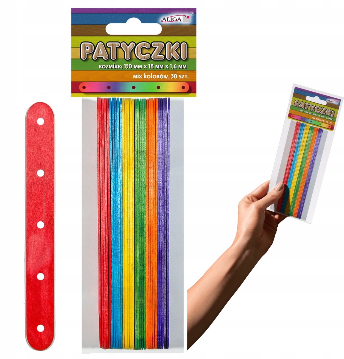 Kleurrijke Houten Stokjes met Gaten voor Knutselen & Scrapbooking (30 stuks)