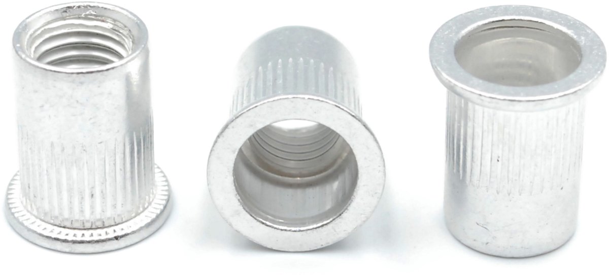 1000x M8 Aluminium Blindklinkmoer Kegel Mini - 0,5-2,5mm Wanddikte