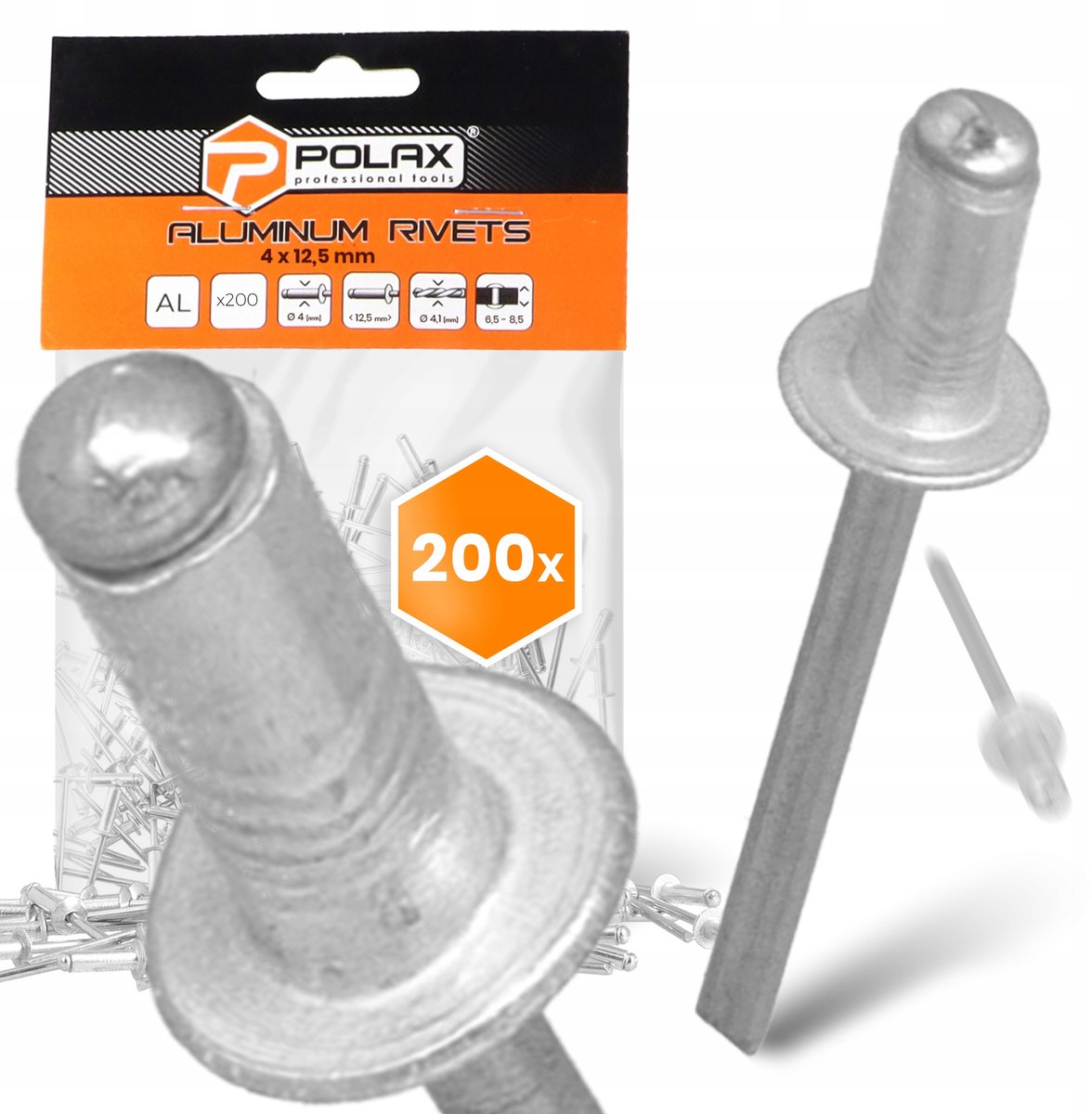 200x Aluminium Blindklinknagels 4x12,5 mm Staal Verzinkt Duurzaam