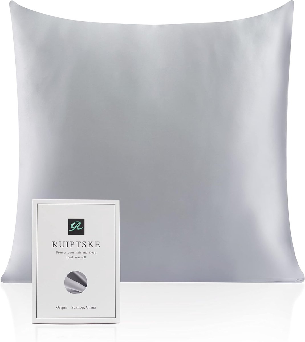 Hypoallergenic Natural Silk Pillowcase 22 Momme 100% Silk 600 Thread Count with Hidden Zip Oeko-Tex Certified Grey 65 - ShopVlot
