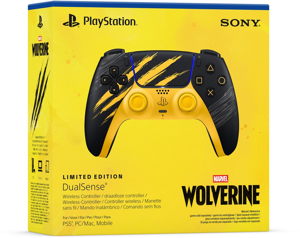 Sony PS5 DualSense Draadloze Controller – Marvel's Wolverine Limited Edition thumbnail 2