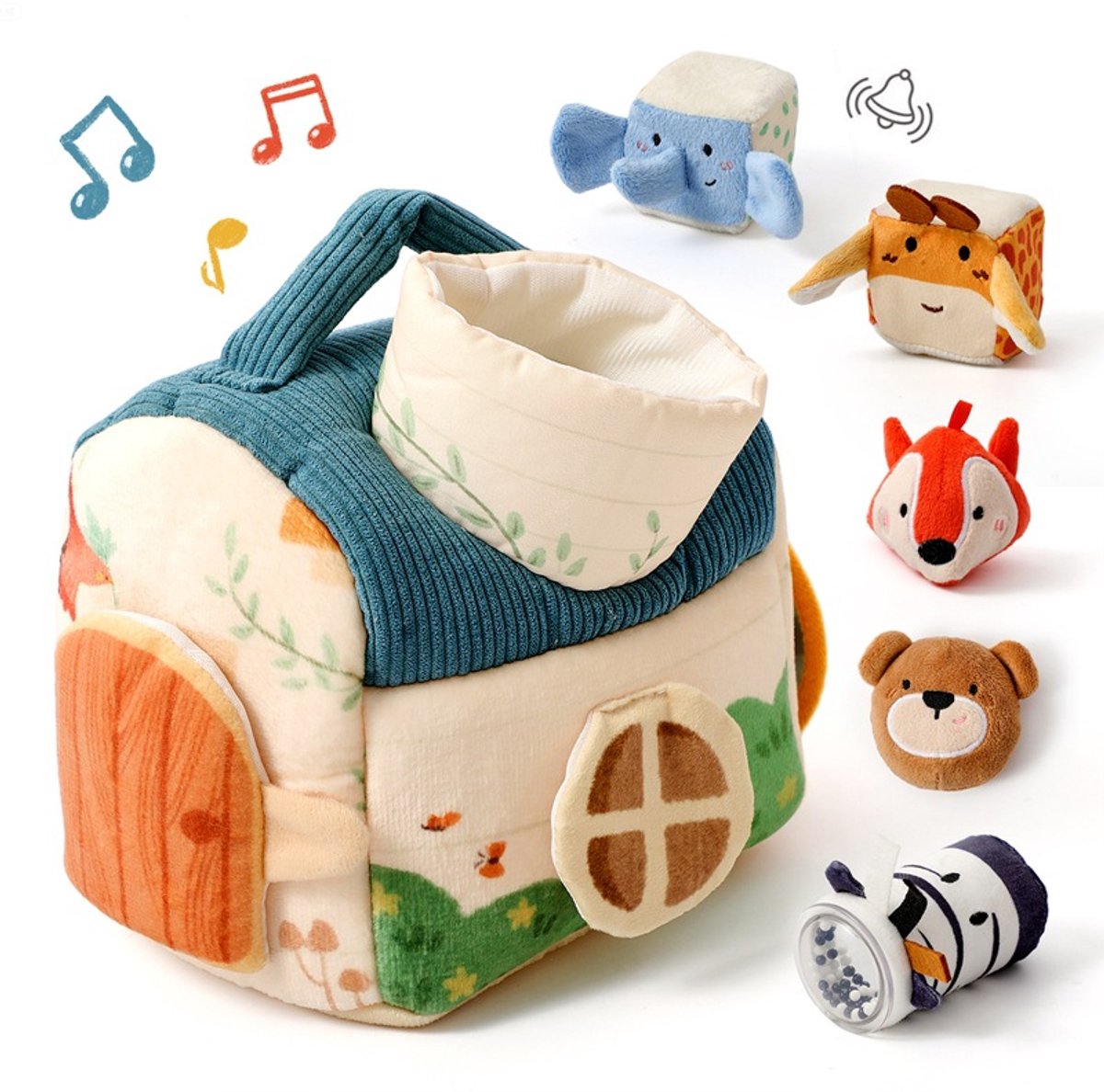 Montessori boerderij speelgoed voor baby's van 6-12 maanden, inclusief boerderijdieren, schuur, rammelaars en spiegels - een motorisch stimulatiespeelgoed voor kinderen van 1-3 jaar, een geweldig kerstcadeau.