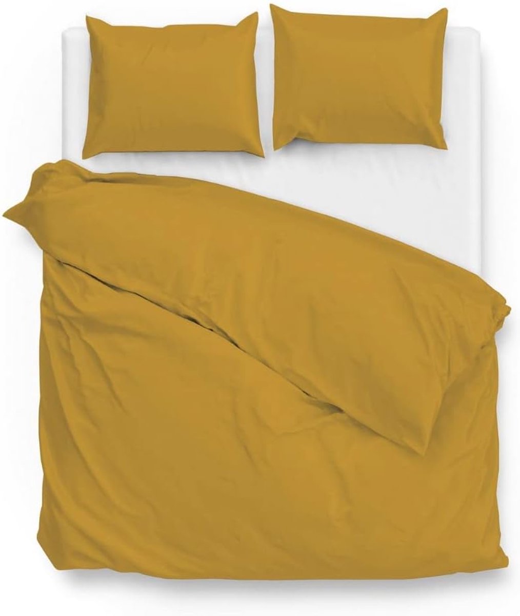 Dekbedovertrek 240x220 - Katoen Satijn - Oker Goud - Luxe uitstraling - ShopVlot