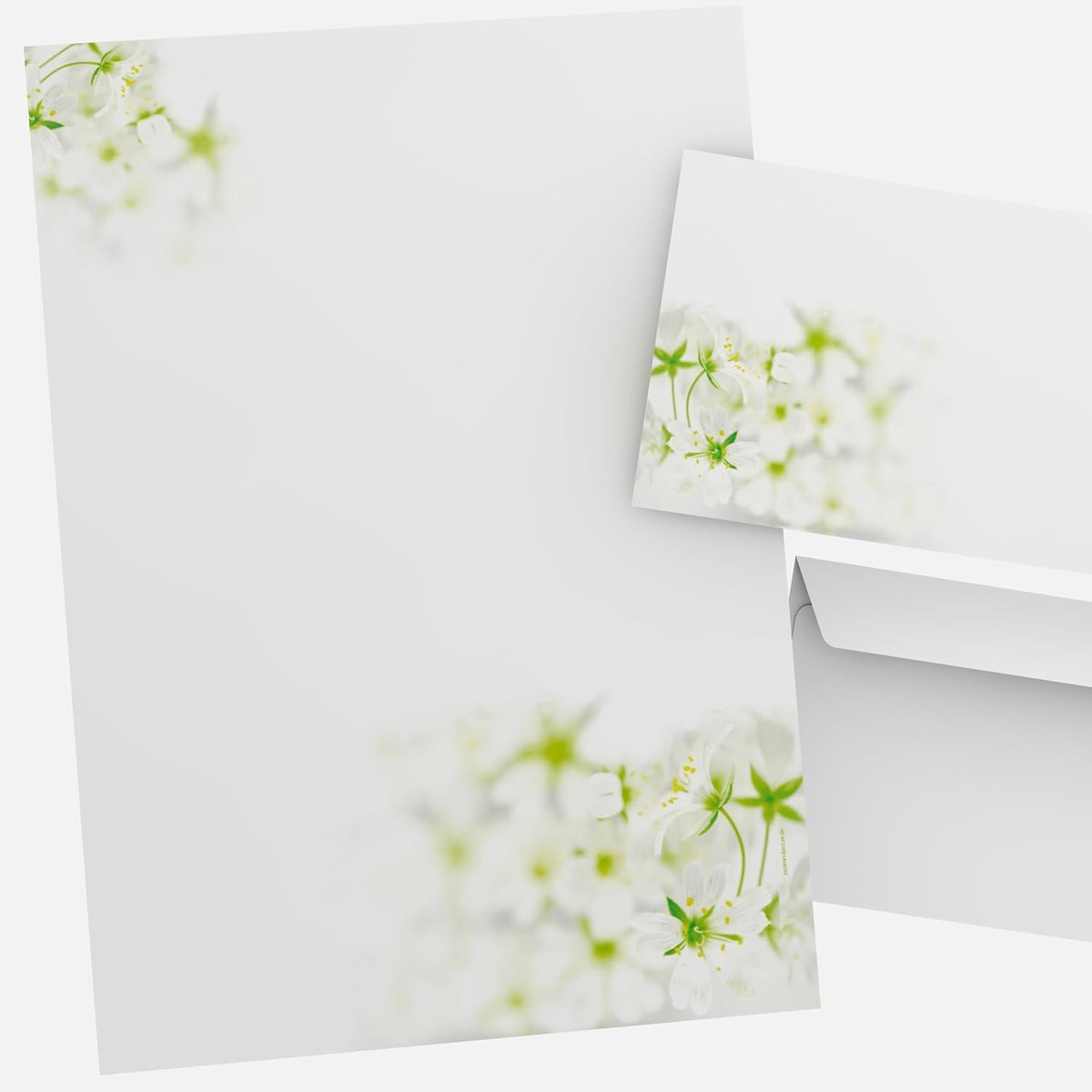 Schrijfpapier set A4 - 20 vellen en 20 bijpassende enveloppen - frisse lentethema - ShopVlot