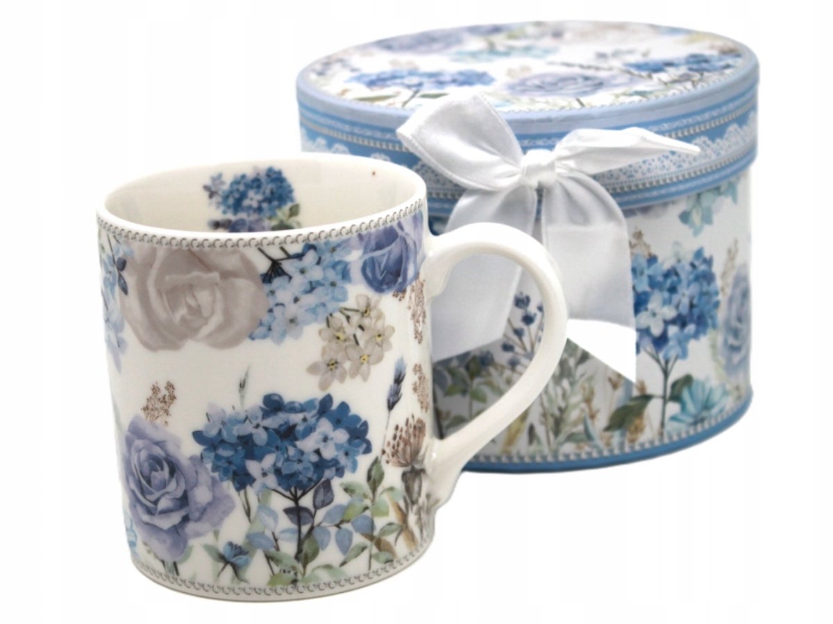 Porseleinen Mok Hortensia Blauw - Queen Isabell - Cadeauverpakking