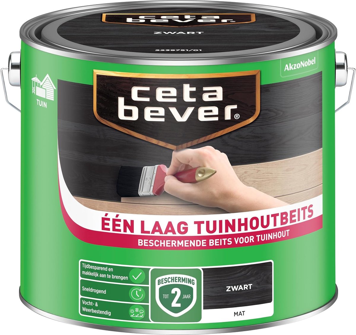 Tuinhoutbeits - 2,5 L - Zwart - Sneldrogend en weerbestendig - Bespaar tijd - ShopVlot