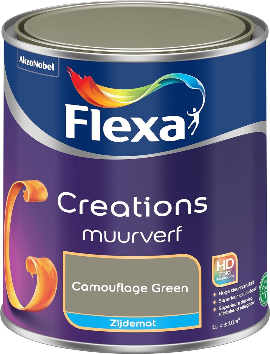 Muurverf Silk Mat - Camouflage Groen - Hoge kleurintensiteit - Uitstekende dekking - ShopVlot