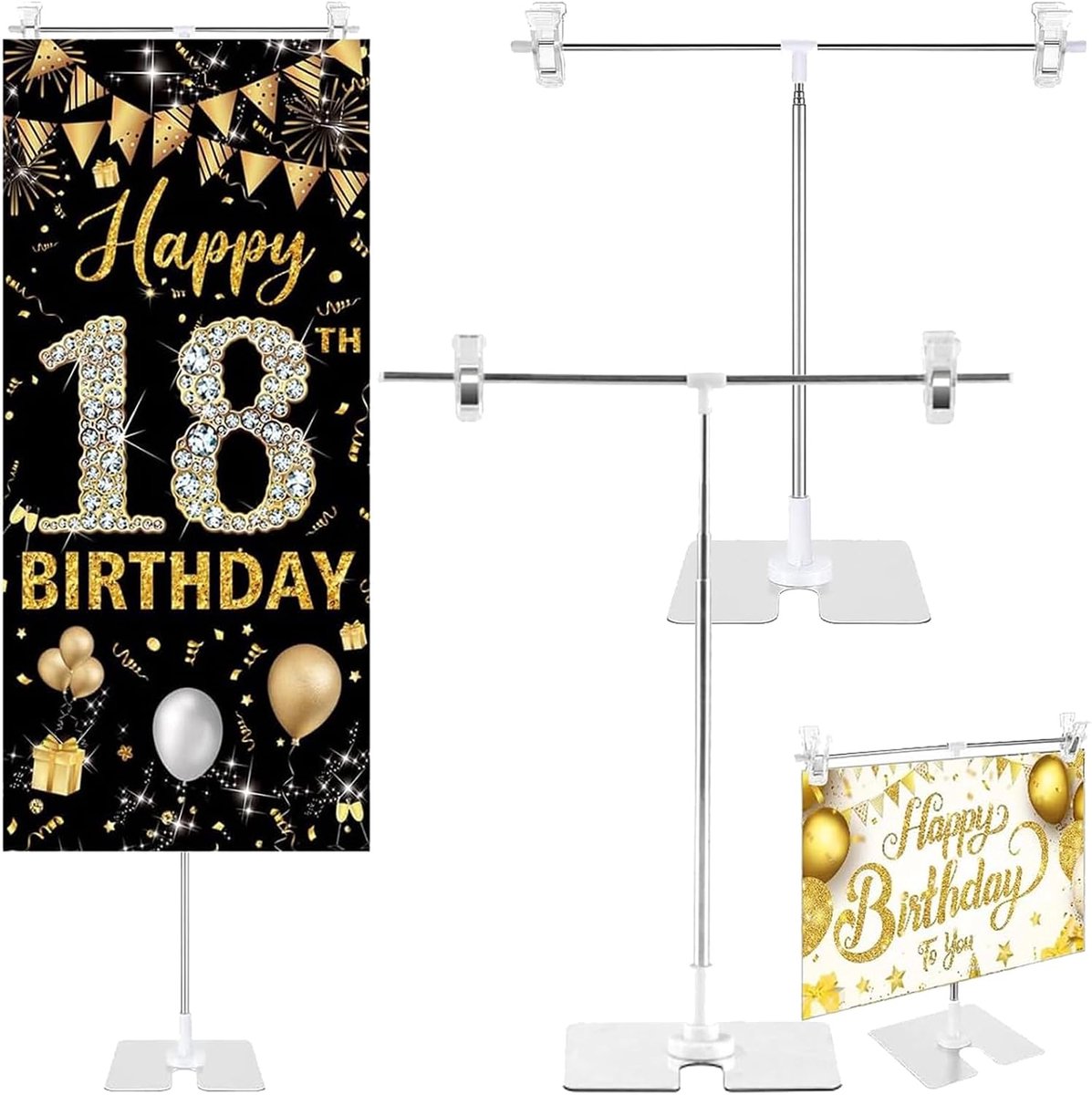 2 Pcs Presentation Stand, Adjustable Stand, 29-94 mm, Information Stand, Poster Stand, T Stand Backdrop, Stand - ShopVlot