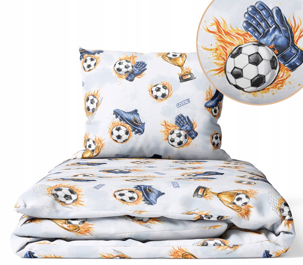 Kinderbeddengoed 120x160cm, 50x70cm, Voetbal Thema, 2 Delen