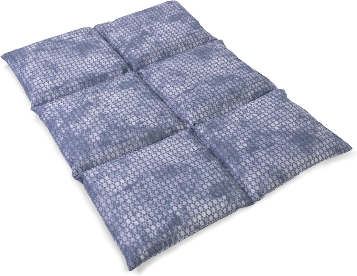 Kersenstenen kussen groot 40x30. 6-kamer used-look grijs-blauw. Warmtekussen korrelkussen - ShopVlot