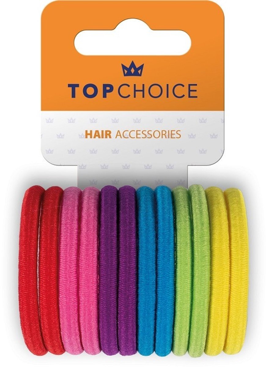 TOP CHOICE Haar elastiekjes 12 stuks - Flexibel en Duurzaam