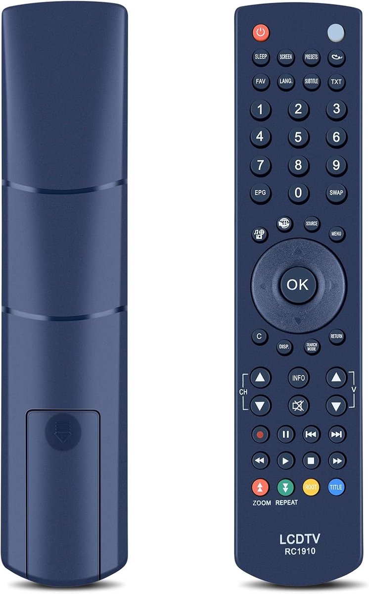 Afstandsbediening RC1910 voor Techwood Grandin Toshiba TV - gebruiksvriendelijke toetsen - direct gebruiksklaar - ShopVlot