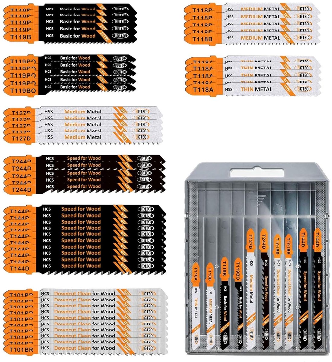 Decoupeerzaagblad set 50 stuks - T-Schaft HCS/HSS - Voor hout, metaal en kunststof - Duurzaam en veelzijdig - ShopVlot