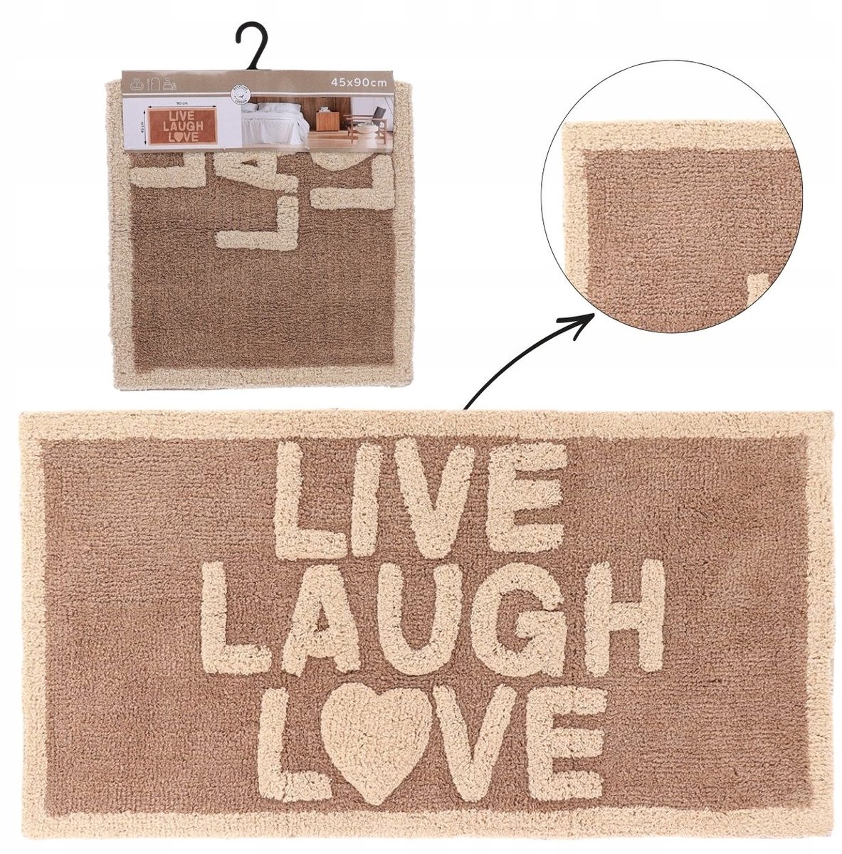 Zachte Katoenen Badmat Taupe 45x90cm - Absorberend & Modern