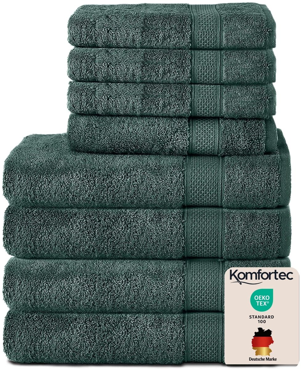 Handdoekenset 8-delig - 4 badhanddoeken 70 x 140 cm - 100% katoen - pluizig en absorberend - ShopVlot
