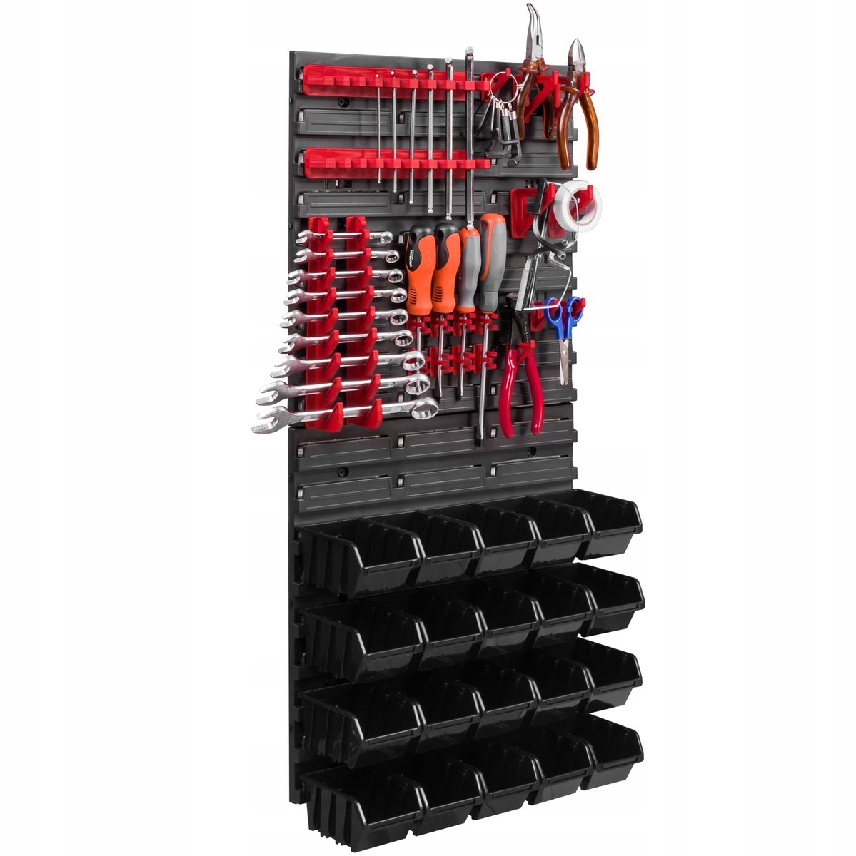 Gereedschapswand 39 x 78 cm met 20 Bakjes en Ophanghaken