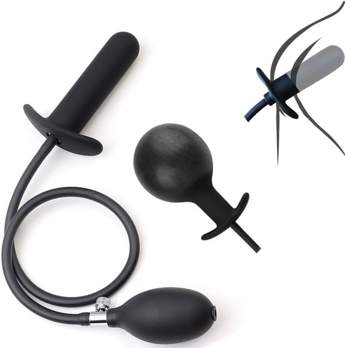 Flexibel Opblaasbaar Accessoire Met Uniek Gebogen Ontwerp, Zwart Glad Accessoire Voor Stretching Oefening - ShopVlot
