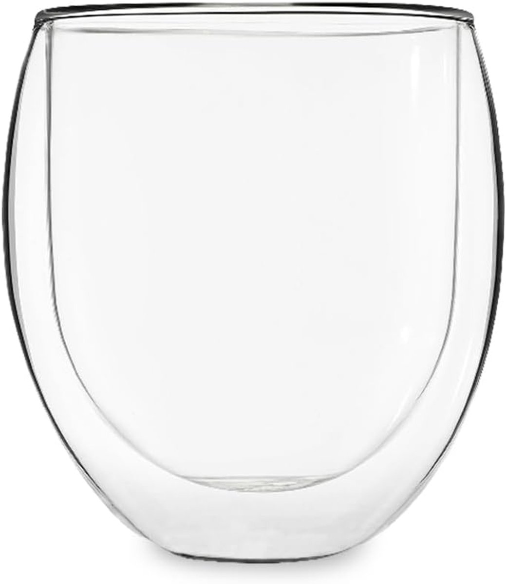 Feelino 1x Theekop van glas dubbelwandig, Theeglazen, 400ml dubbelwandige theeglazen, Theeglas vaatwasserbestendig - ShopVlot