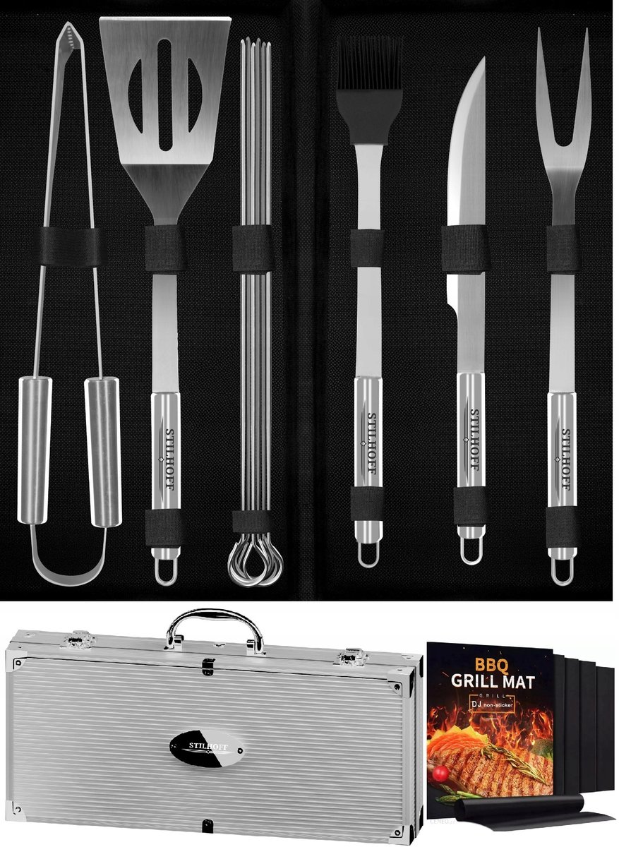 Grillaccessoireset STILHOFF 15 Delen met koffer en grillmatten