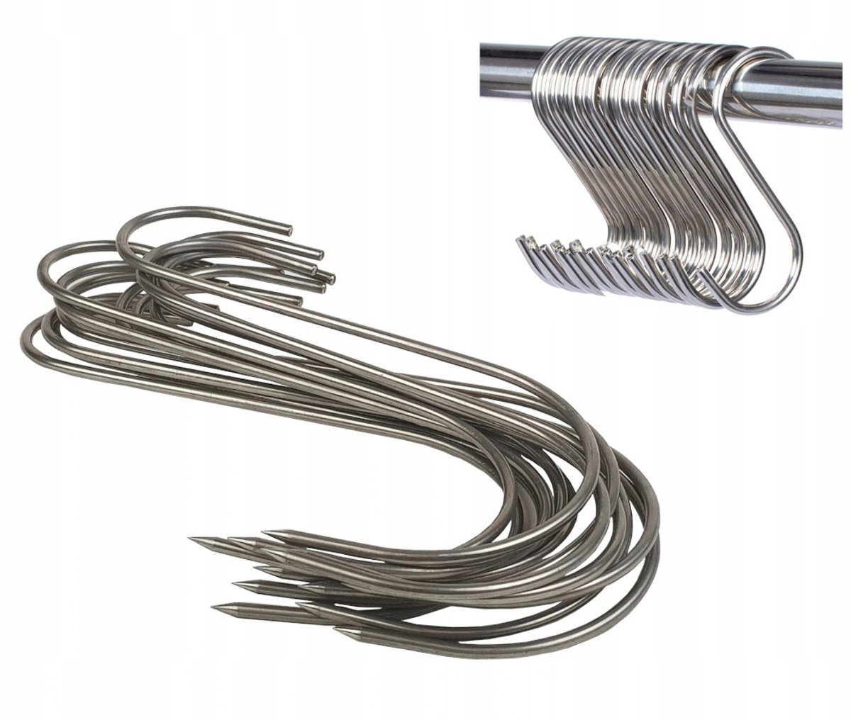 15x RVS S-Haken voor Roken - 14 cm