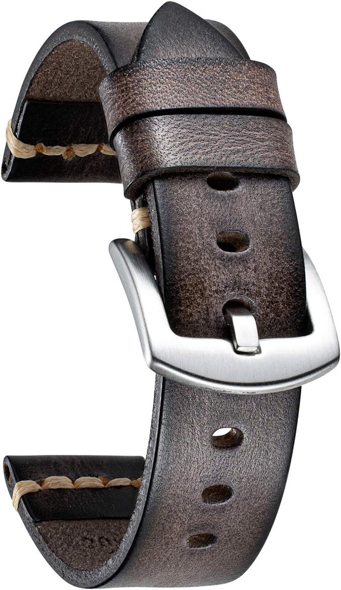 BINLUN Vintage Leather Watch Band for Men Women Handmade Vegetable Tanned Leather Watch Band 18mm 20mm 22mm 24mm 26mm - ShopVlot