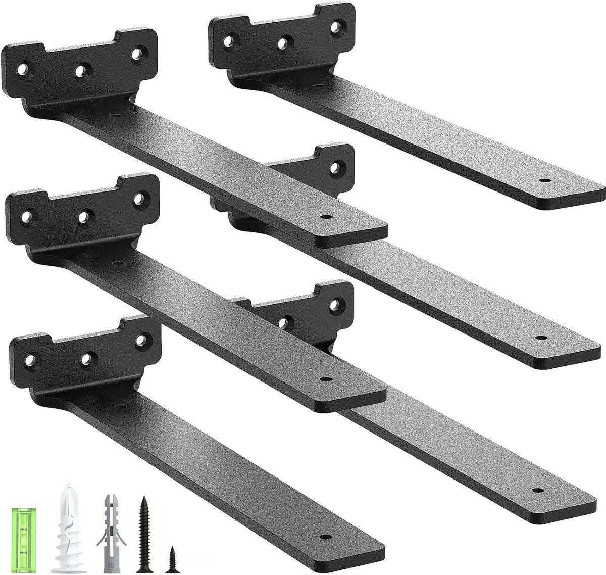 Plankdragers set van 6 - 25 cm metalen steunbeugels - 70 kg draagvermogen - ideaal voor stevige wandplanken - ShopVlot