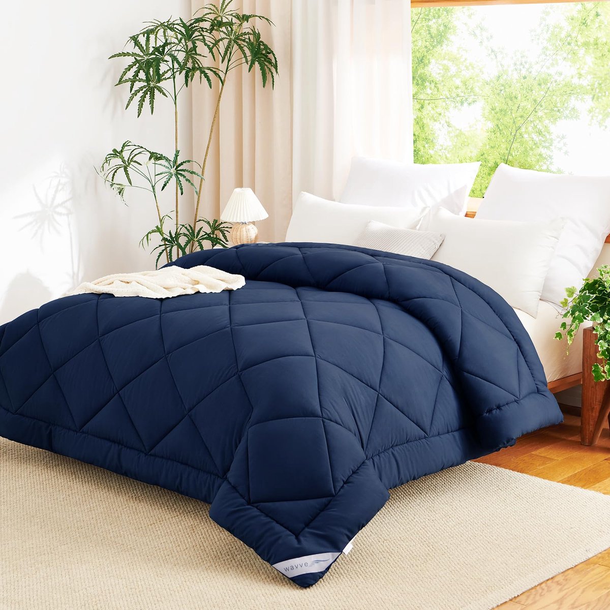 Dekbed 180 x 200 cm - vezeldeken 300 g/m² - licht en ademend - ideaal voor herfst en winter - ShopVlot