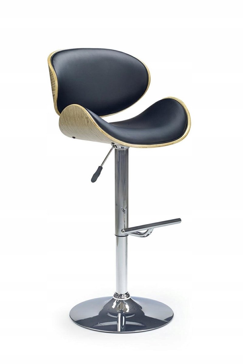 Moderne Barkruk Quart - Zwart & Eikenlook