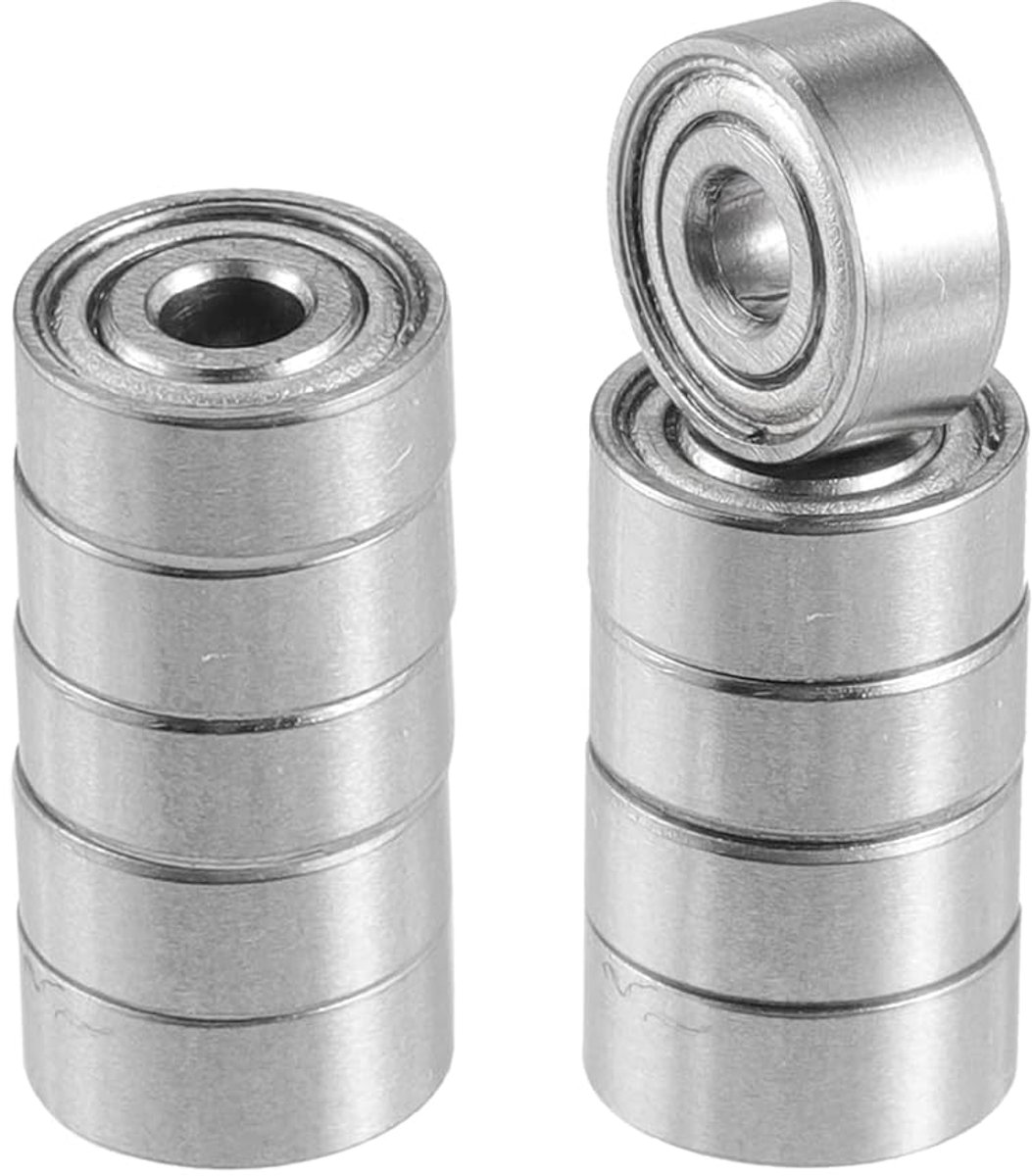 A ABSOPRO 2x6x2.5mm MR62ZZ Deep slot ball bearings Silver-coloured - 10 Pieces - ShopVlot