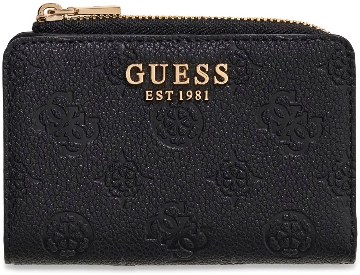 GUESS portemonnee Blake SLG Zip Around Card Case Black Logo zwart