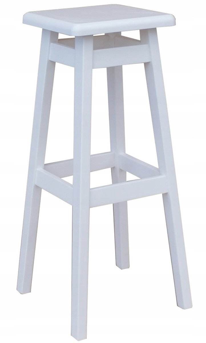 Metdrew Hoge Bar Kruk Houten 80 cm Wit - Stevig en Stijlvol
