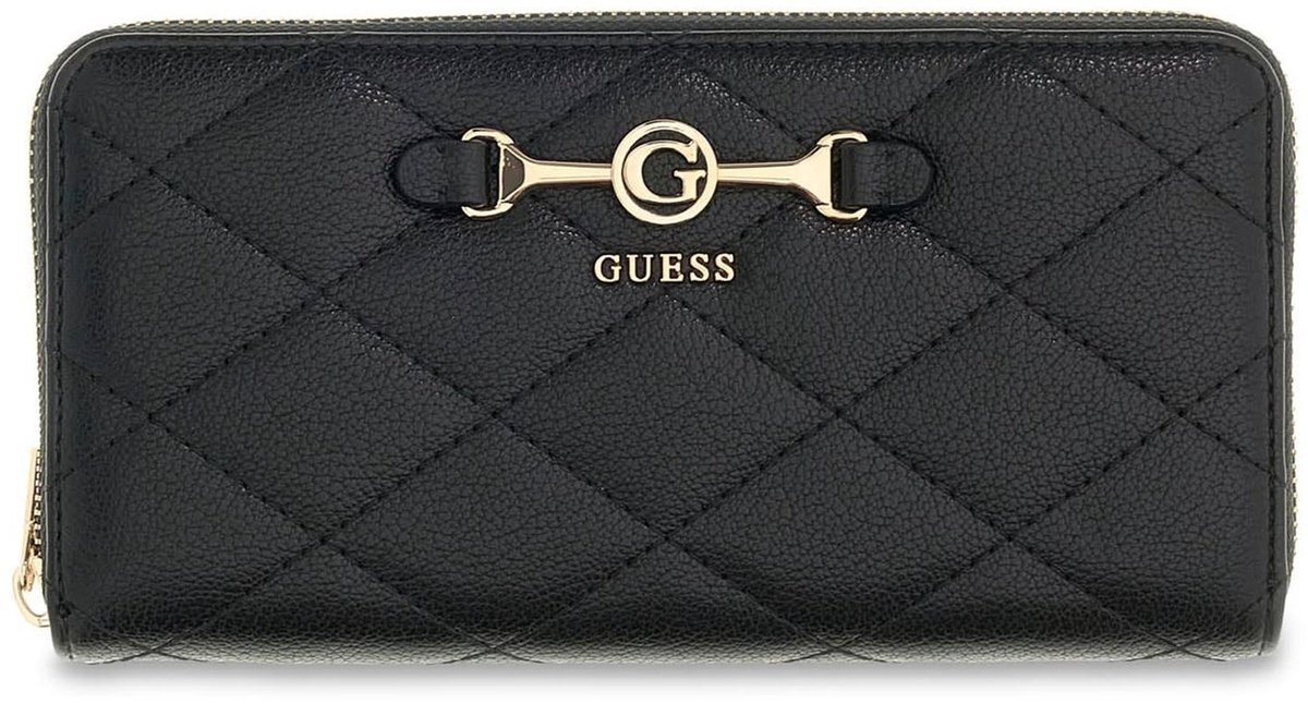 GUESS portemonnee Frances SLG Large Zip Around Wallet Black zwart