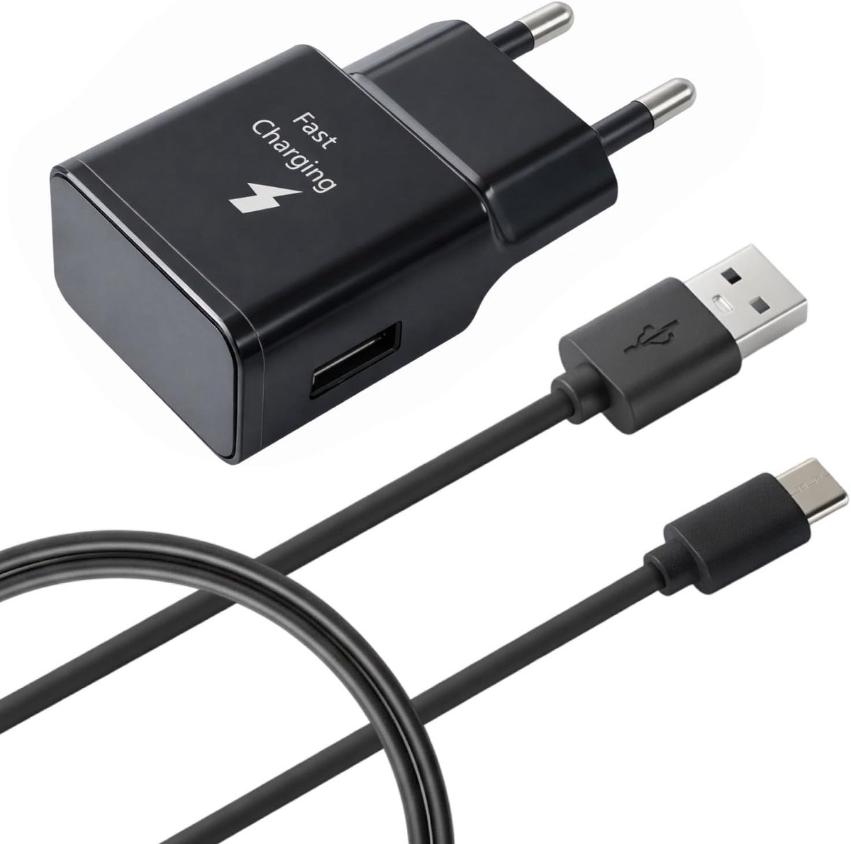 USB-oplader met 1,5 m USB Type-C snellaadkabel - Wit - Voor Snellaadfunctie en Gegevensoverdracht - Voor Smartphones en Tablets