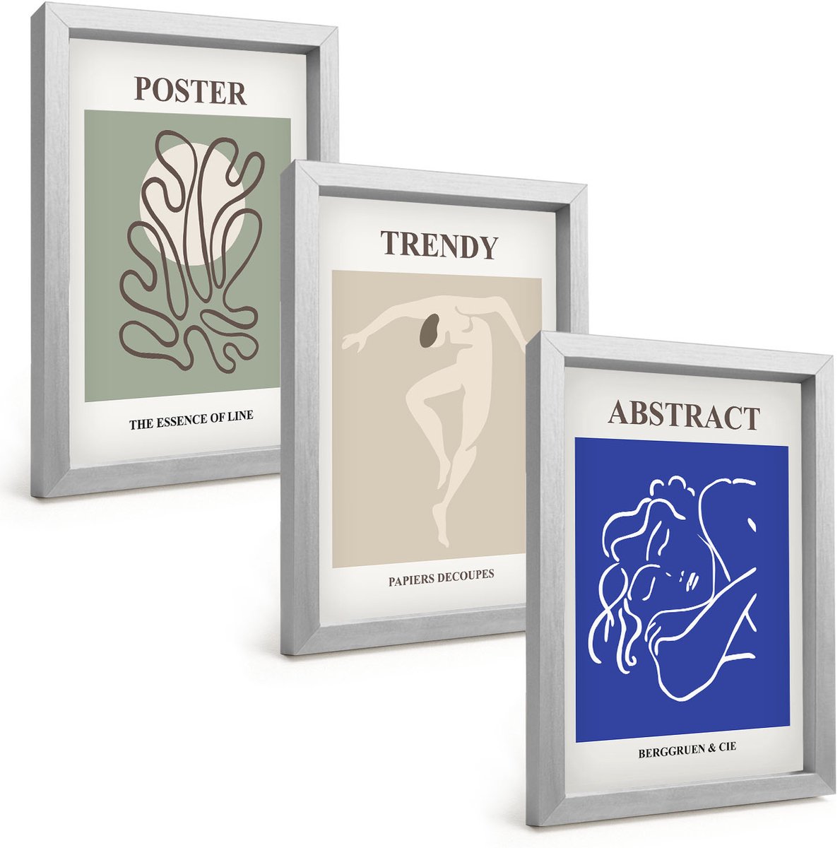 Tulup 4-Delige Schilderij Set - Pastelillustraties van Henri Matisse - 20 x 30 cm - Muurdecoratie - Schilderijen Set - Woonkamer - Wanddecoratie