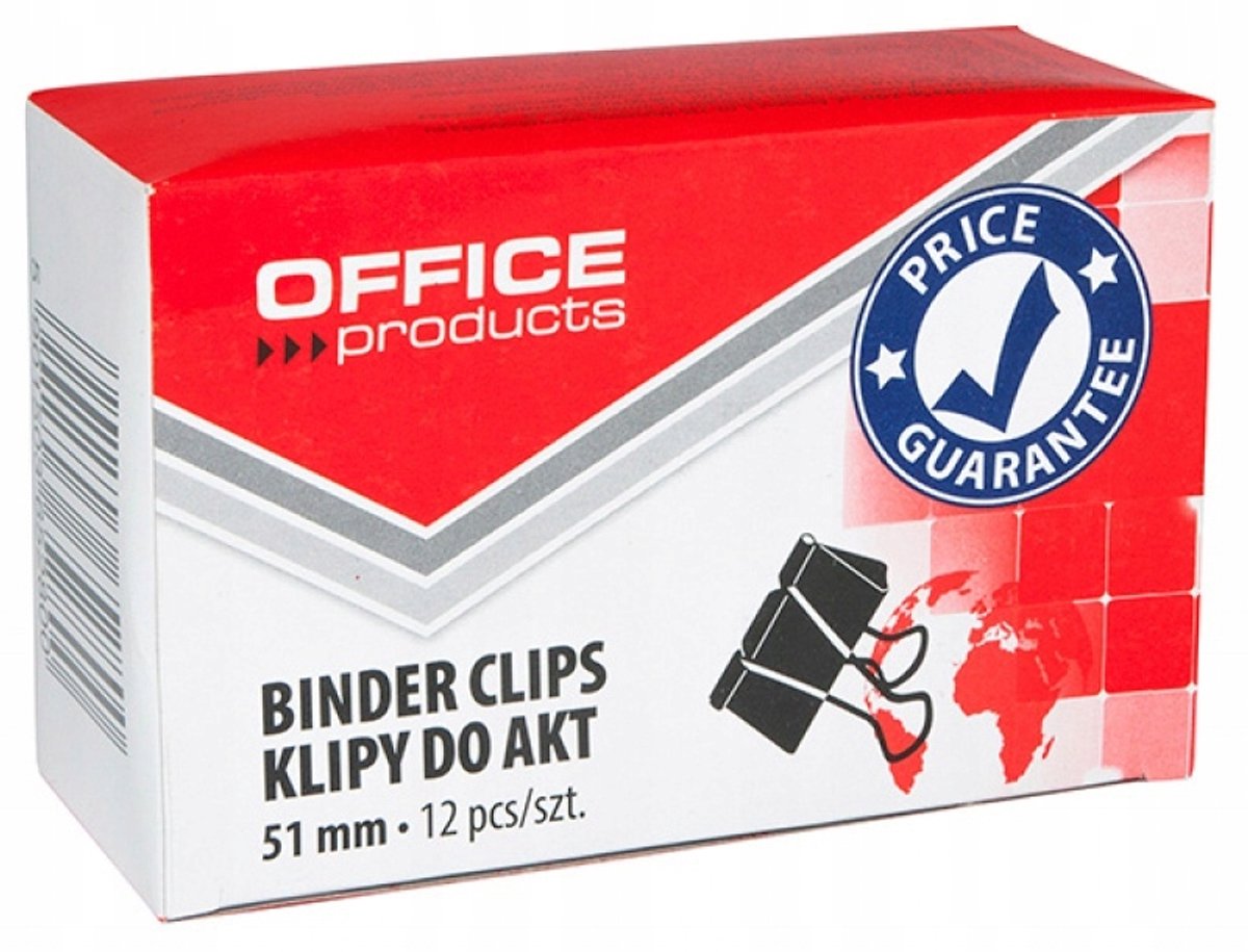 Zwarte Metalen Documentclips 51mm - 12 Stuks