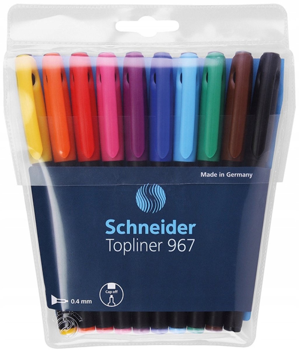 Set van 10 Cijferpennen 0,4 mm, Mix Kleuren, Tekenpennen