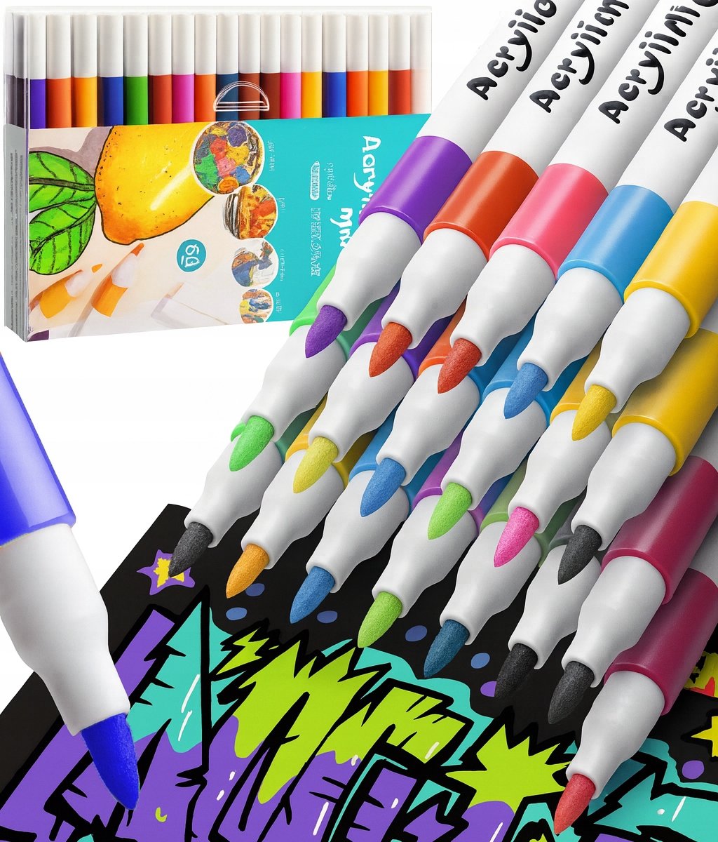 Acryl Markers Set 60 Stuks - Waterdicht & Veelzijdig