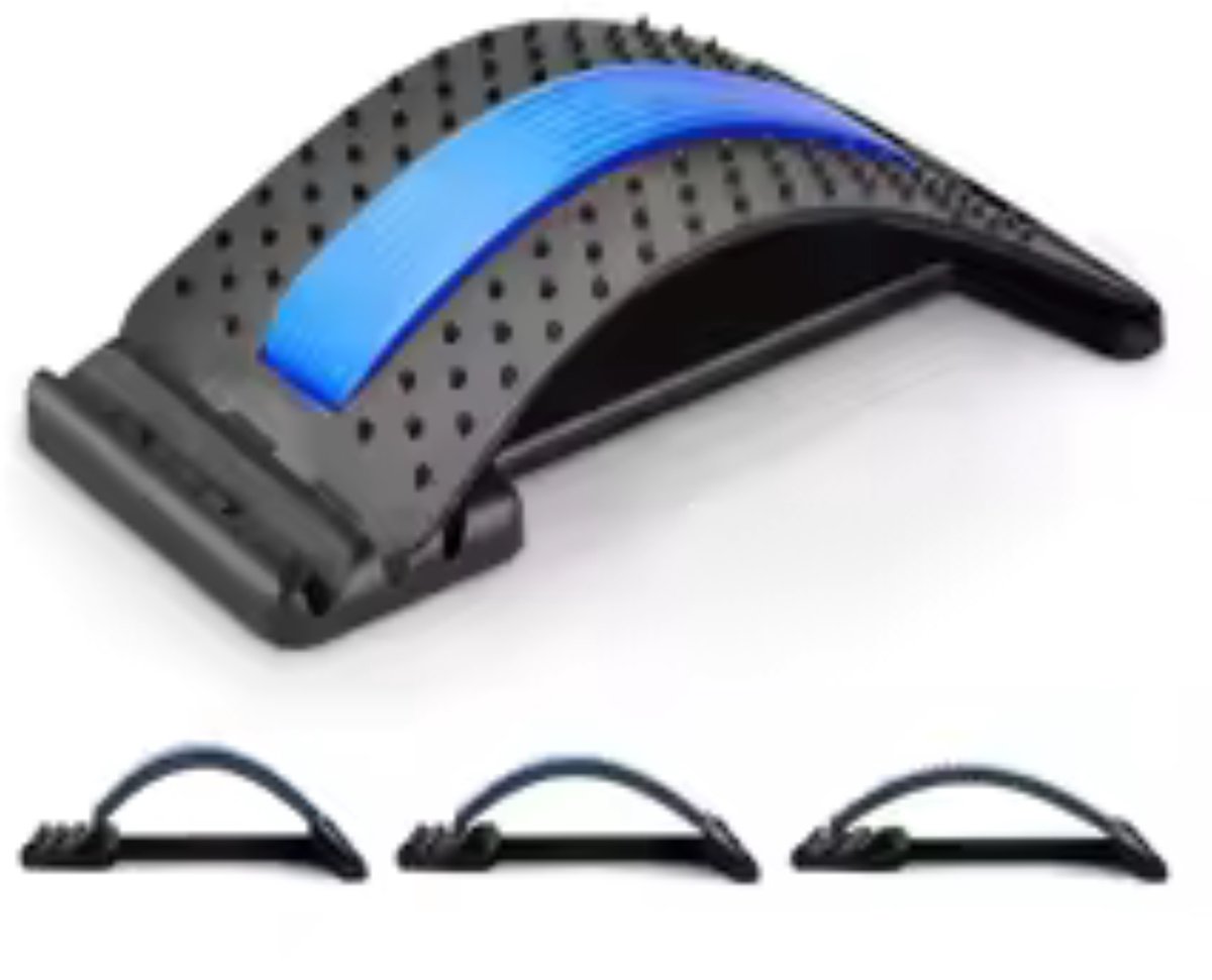 Noventra - Backstretcher - Rugstretcher - Rugtrainer - 3 Verstelbare Niveaus - Rugmassage - Acupressuur - Voor Ondersteuning en Ontspanning van de Rug