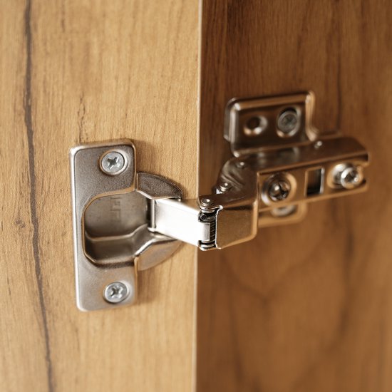 MIVRAY Opbergkast - Moderne Hoogkast Met Ledverlichting En Verstelbare Planken - Voor Kantoor Woonkamer En Hal - Spaanplaat - Zwart Eiken - 80x35x180 Cm — afbeelding 2